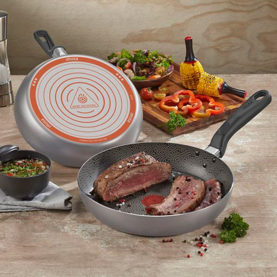 Sarten Imusa antiadherente con tapa de vidro 26 cm