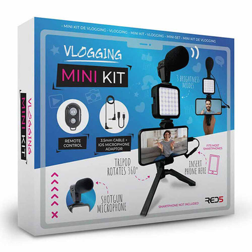 Vlogging Mini Kit With Tripod, Light, And Mic