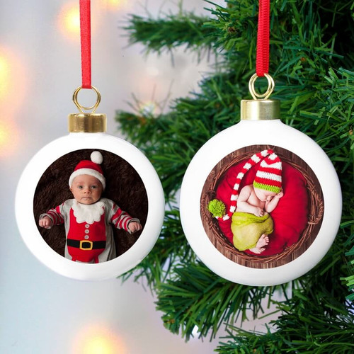 Personalised Double Sided Photo Bauble