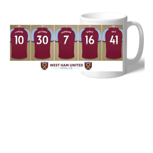 Personalised West Ham United FC Dressing Room Mug