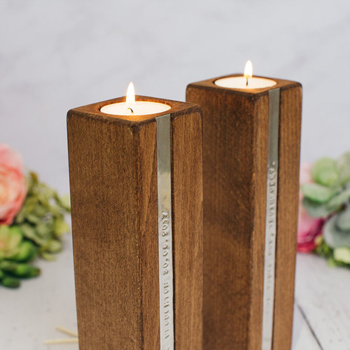 Personalised Wooden Candle Holders