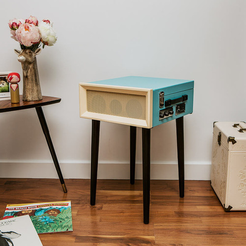 Steepletone 1960's Style Record Player with Legs - Blue