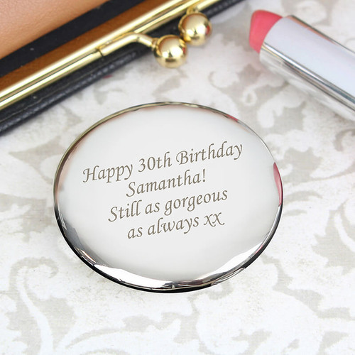 Personalised Round Compact Mirror