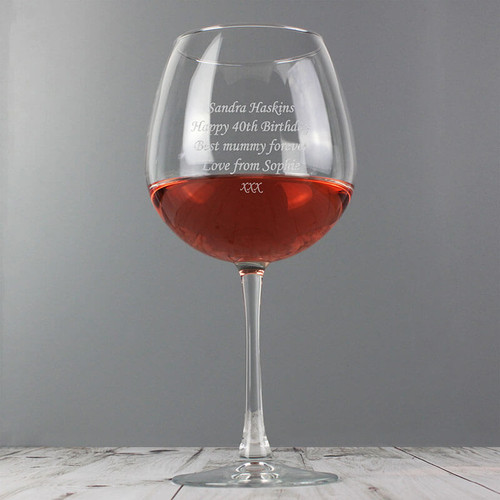 Personalised Bottle of Wine Glass