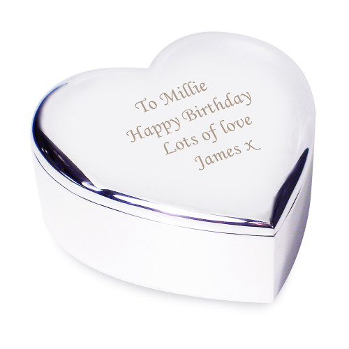 Personalised Birthday Heart Trinket Box