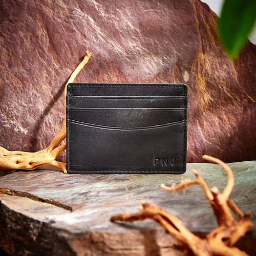 Personalised Vintage Leather Card Holder