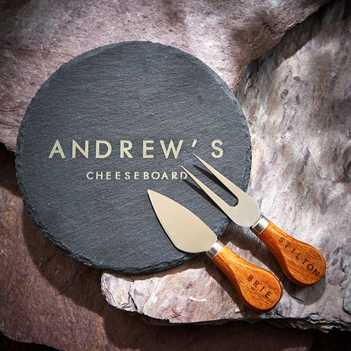 Personalised Slate Cheese Board & Knife Set