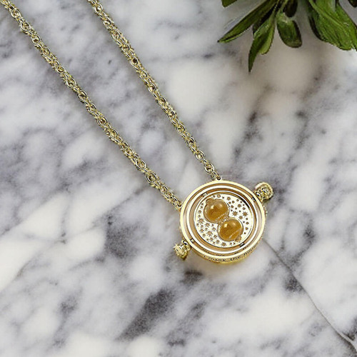 Harry Potter inspired time turner necklace with hourglass and sand - 4  colours