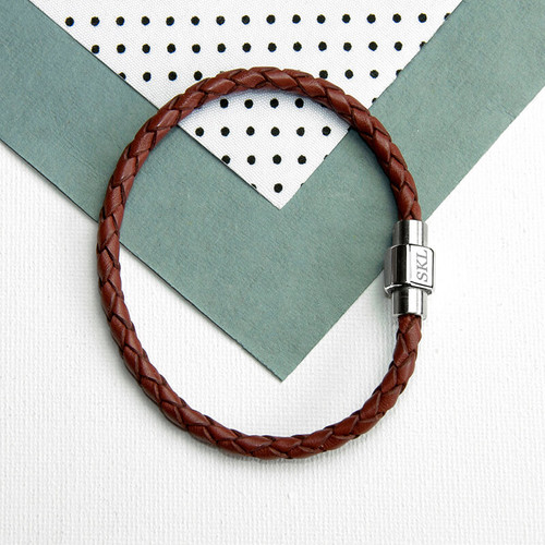 Personalised Men's Leather Bracelet