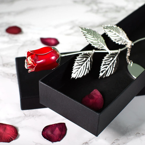 Personalised Silver Plated Rose