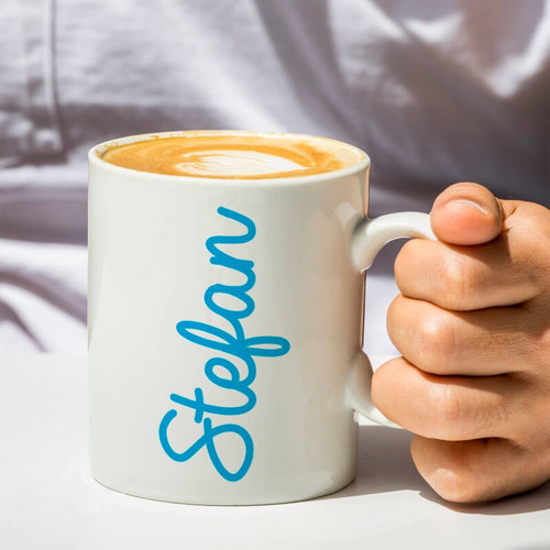 Personalised Blue Name Mug