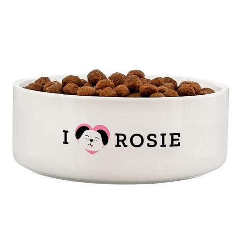 Personalised I Love my Dog -  Medium Ceramic Pet Bowl