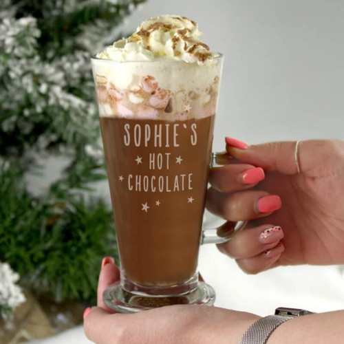 Personalised Stars Hot Chocolate Latte Glass