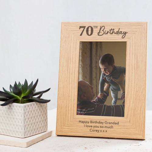 Personalised 70th Birthday Photo Frame