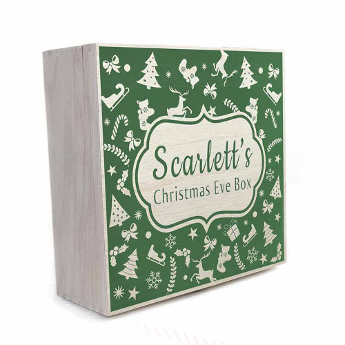 Personalised Christmas Eve Box With Festive Pattern