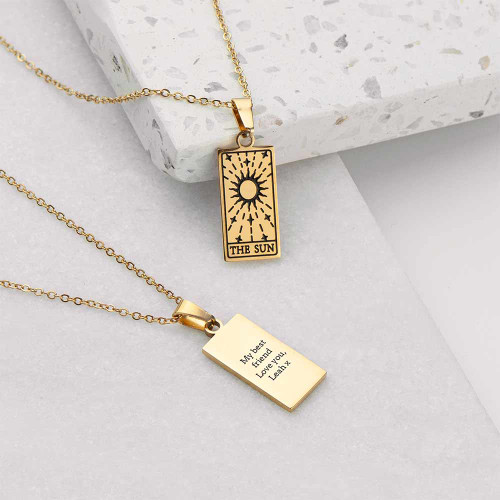 Personalised Sun Tarot Card Necklace