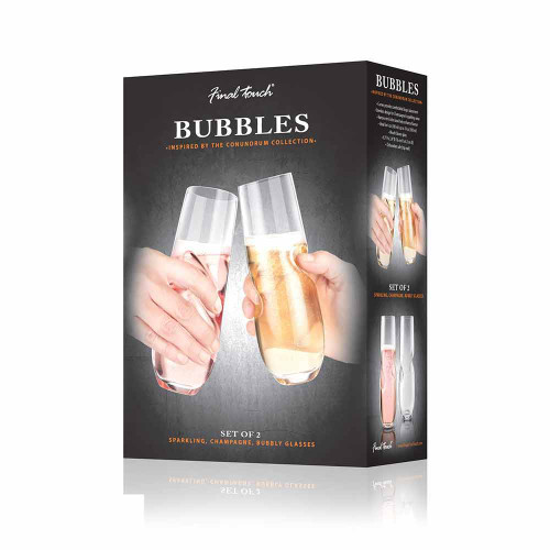 Final Touch Stemless Champagne Glasses - 2 Pack