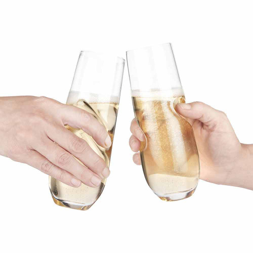Final Touch Stemless Champagne Glasses - 2 Pack