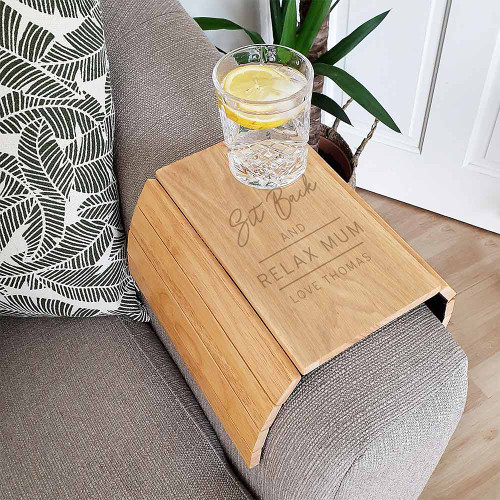 Personalised Classic Wooden Sofa Tray