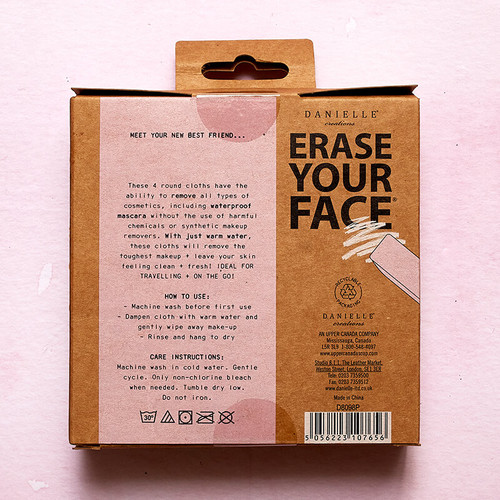 Erase Your Face - Pastel Reusable Makeup Removing Round Pads - Set Of 4