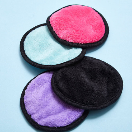 Erase Your Face - Bright Reusable Makeup Removing Round Pads - Set Of 4