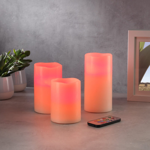 Colour Changing LED Candles - Set of 3