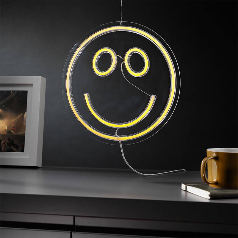 Neon Smiley Face Desk Light