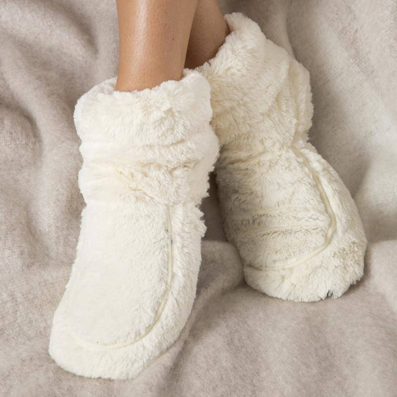 Warmies Cozy Microwaveable Slippers - White