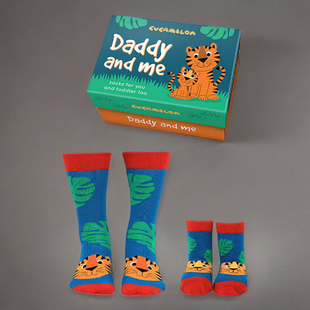 Daddy And Me Tiger Socks orange