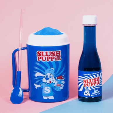 Click to view product details and reviews for Slush Puppie Making Cup And Blue Raspberry Syrup.