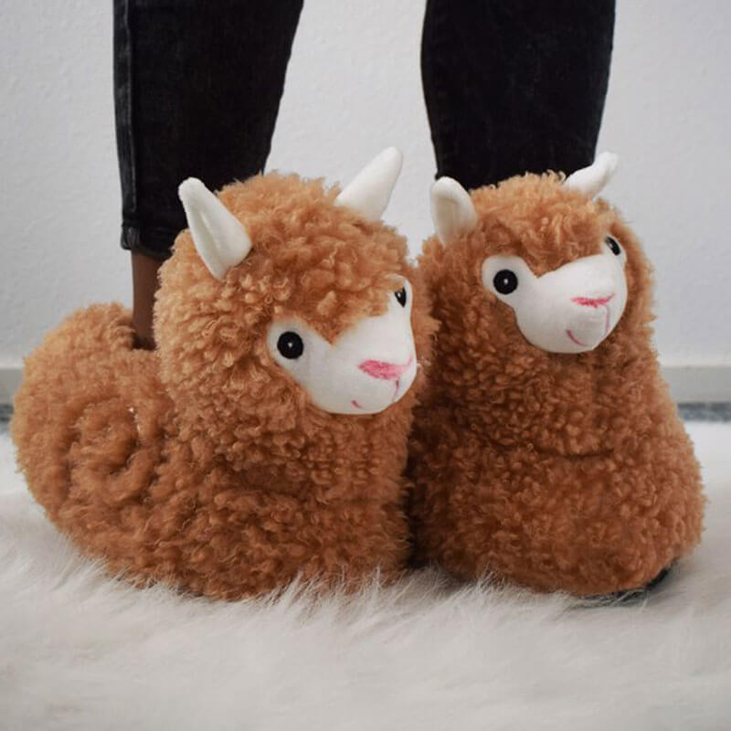 Alpaca Slippers brown