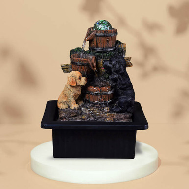 Image of Playful Pups Indoor Water Fountain