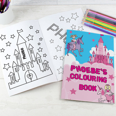 Image of Personalised Princess Unicorn Colouring Book