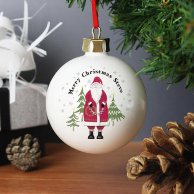 Image of Personalised Father Christmas Bauble
