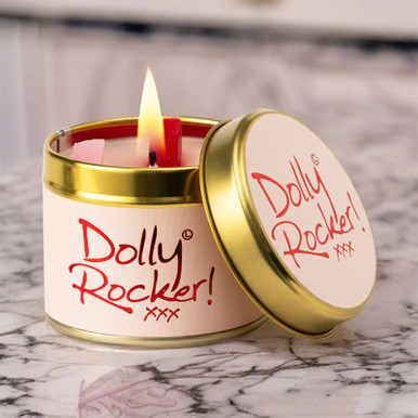 Click to view product details and reviews for Lily Flame Dolly Rocker Tin Candle.