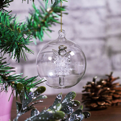 Personalised Glass Angel Bauble