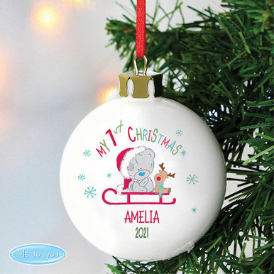 Image of Personalised My 1st Xmas Sleigh Bauble