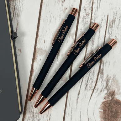 Image of Personalised Rose Gold Stardust Ballpen - Pack of 3