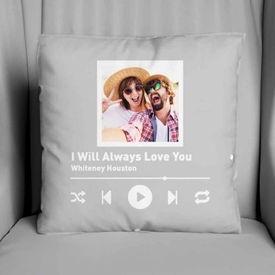 Click to view product details and reviews for Personalised Song Photo Cushion.