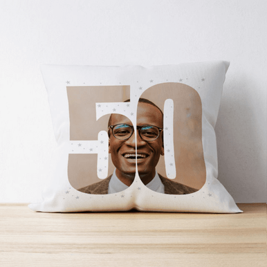 Image of Personalised 50 Photo Cushion - Single Image