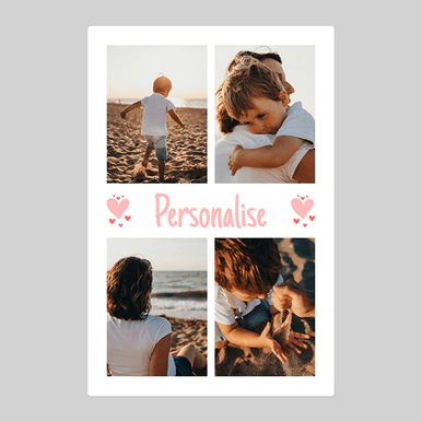 Image of Personalised Four Photo Blanket With Text