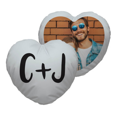 Image of Personalised Initials Heart Shaped Cushion