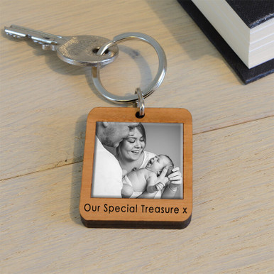 Click to view product details and reviews for Personalised Wooden Photo Key Ring.
