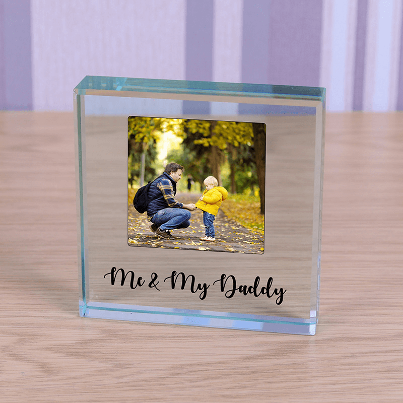 Personalised Me & Daddy Photo Glass Token