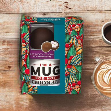 Image of Mug & Hot Chocolate Bomb With Mini Marshmallows Gift Set