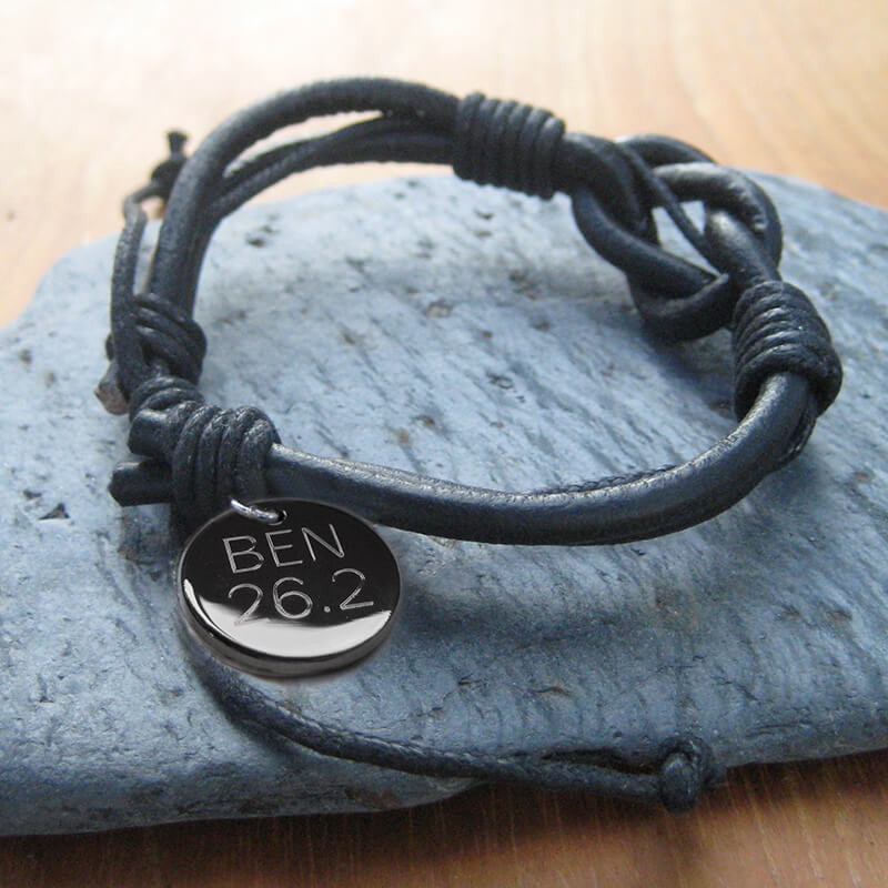 Personalised Leather Knot Bracelet