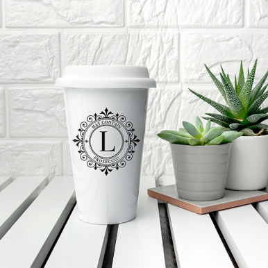 Image of Personalised Initial Ceramic Travel Mug