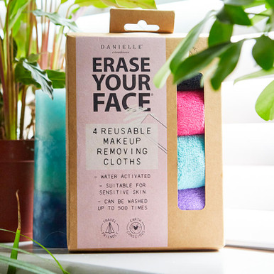 Click to view product details and reviews for Erase Your Face Bright Reusable Makeup Removing Cloth Set Of 4.