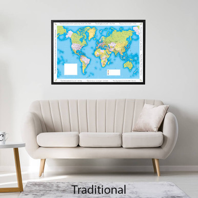 Image of Personalised World Traveller Map - Framed