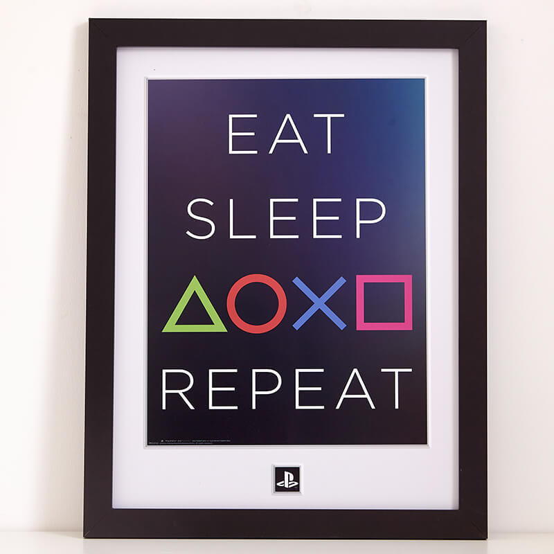 Playstation Eat Sleep Repeat Framed Print